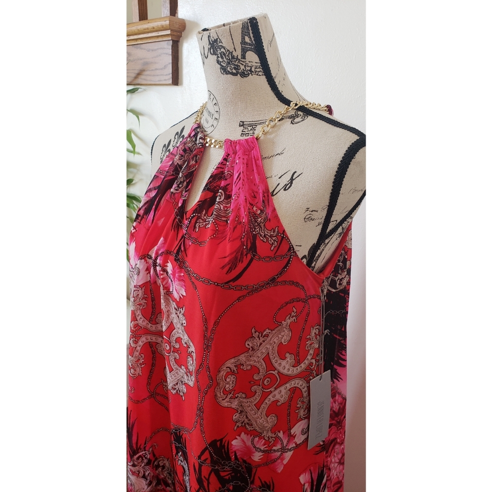 Red High-Low Midi Dress - Picture 4 of 6